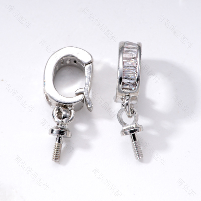 18K gold-plated color-preserving pearl necklace pendant buckle, micro-inlaid universal buckle strap, sheep eye needle empty stand accessory diy accessory pic 32