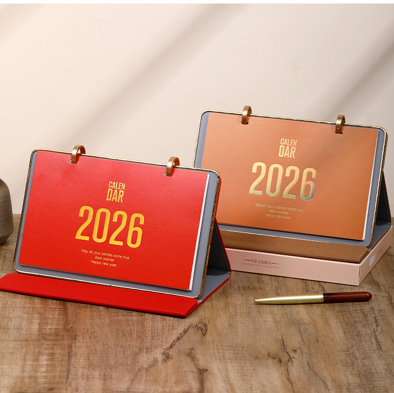 Zhouzhou Calendar 2026 Year of the Horse Desk Calendar: Simple and Modern Large Grid Office note-taking Desk calendar, Advertising Customized Gift Box style pic 19