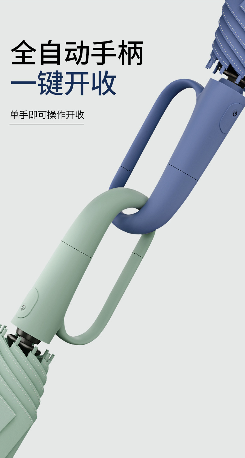 全自动60骨环扣雨伞批发定制晴雨两用遮阳伞防晒折叠伞商务太阳伞详情6