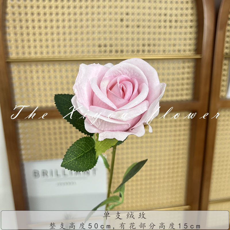 Single-branch velvet rose waterfall, romantic shopping mall park, popular check-in and photo backdrop, wedding arch, photography props pic 14