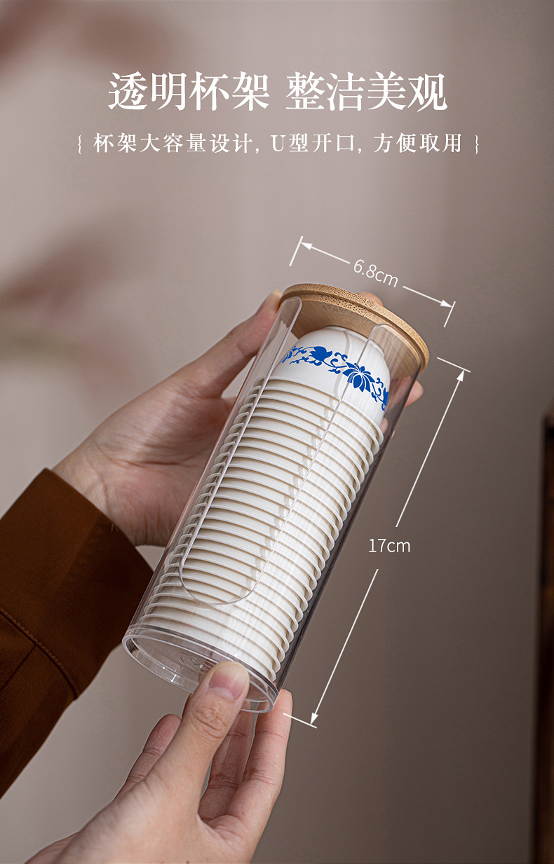 玉米淀粉青花一次性茶杯喝茶加厚家用商用高档防烫功夫茶杯代发详情8