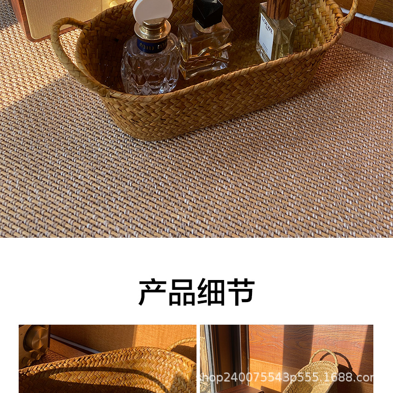 编织收纳筐双耳提手桌面收纳筐零食藤编整理收纳姜葱蒜食材放置筐详情7