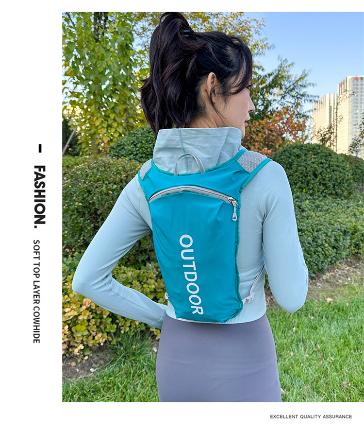 新款多功能尼龙跑步背包 安全反光运动背包水袋背包 骑行包详情22