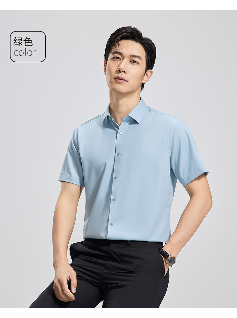【 Mulberry Silk 】 Short-sleeved shirt for men, wrinkle-free, professional workwear top, summer thin business shirt pic 23