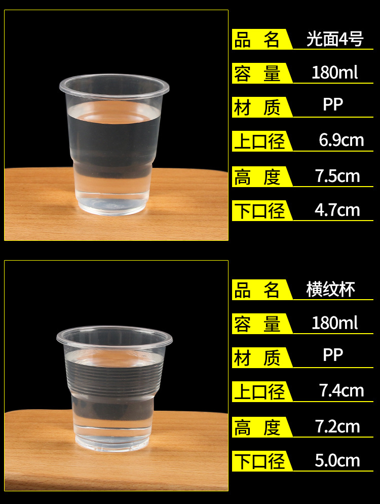 一次性杯子塑料杯1000只装透明商用茶杯整箱家用大号加厚小号水杯详情9