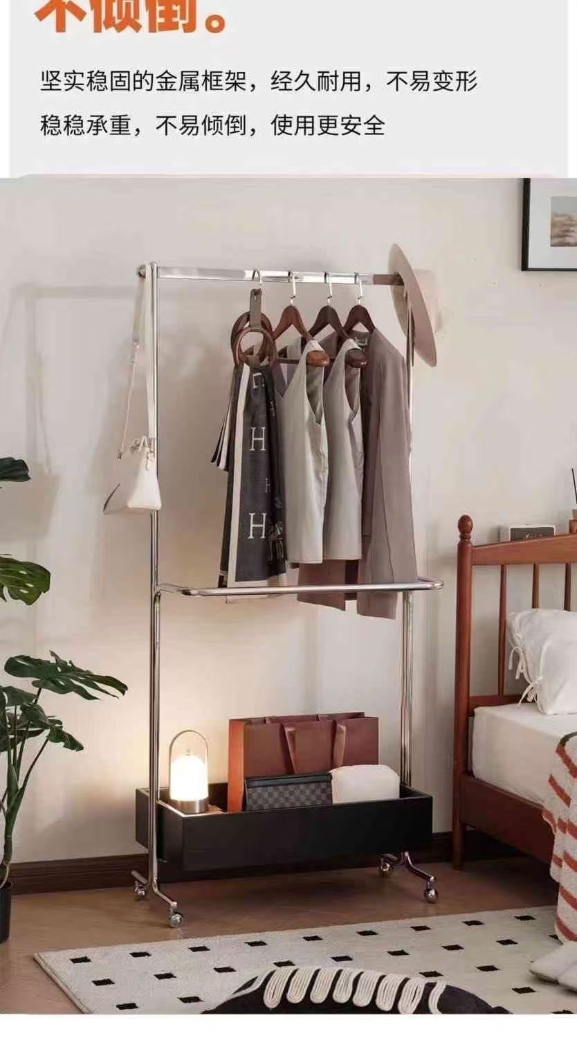落地衣架衣帽架挂衣架落地不锈钢卧室客厅移动收纳储藏落地衣帽架详情17