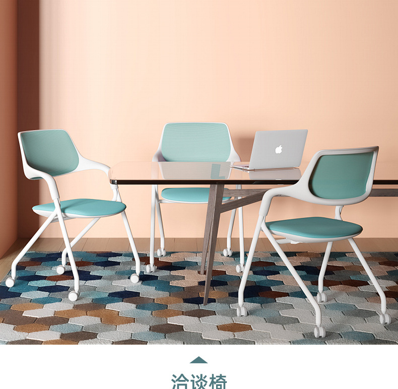 The PA plastic nylon frame training chair features an ergonomic design and silent rollers, making it an office chair suitable for multiple scenarios pic 5