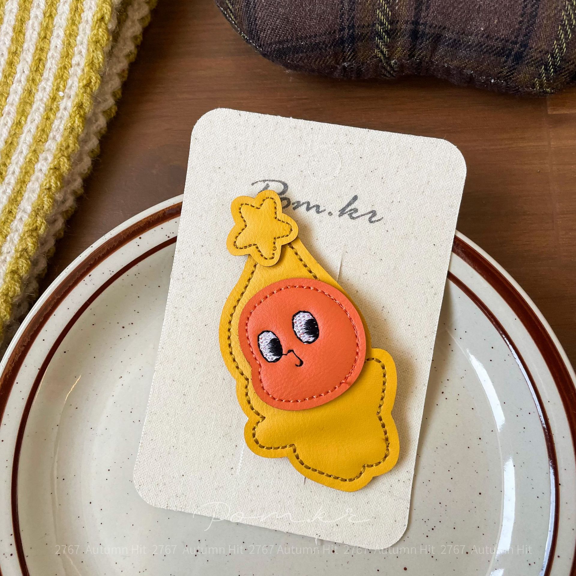 童趣卡通发夹 立体皮质表情水果侧边夹少女心 ins 风碎发刘海夹韩详情7