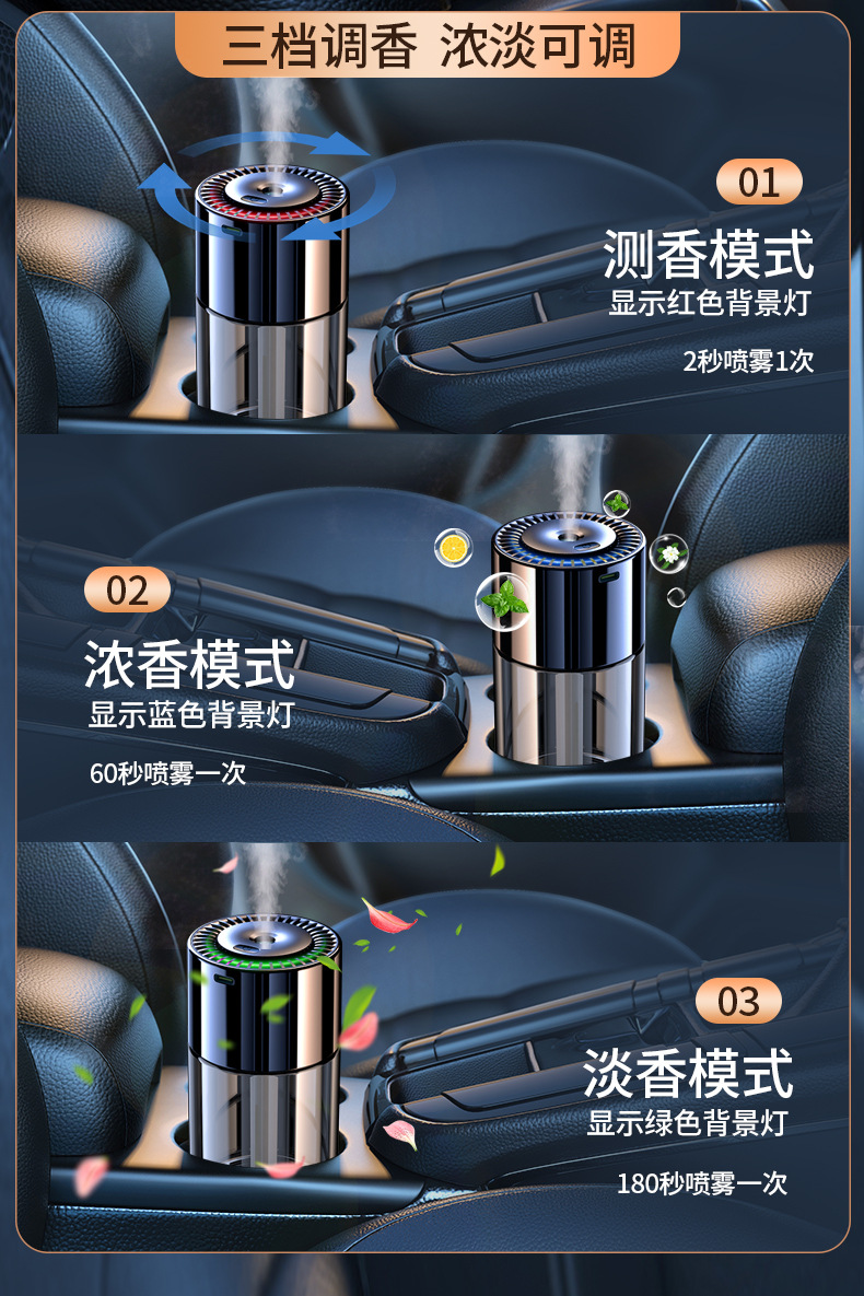 Automatic fragrance diffuser, vehicle-mounted aromatherapy, car perfume, in-car accessories, light fragrance, high-end intelligent humidifier, ornaments pic 19