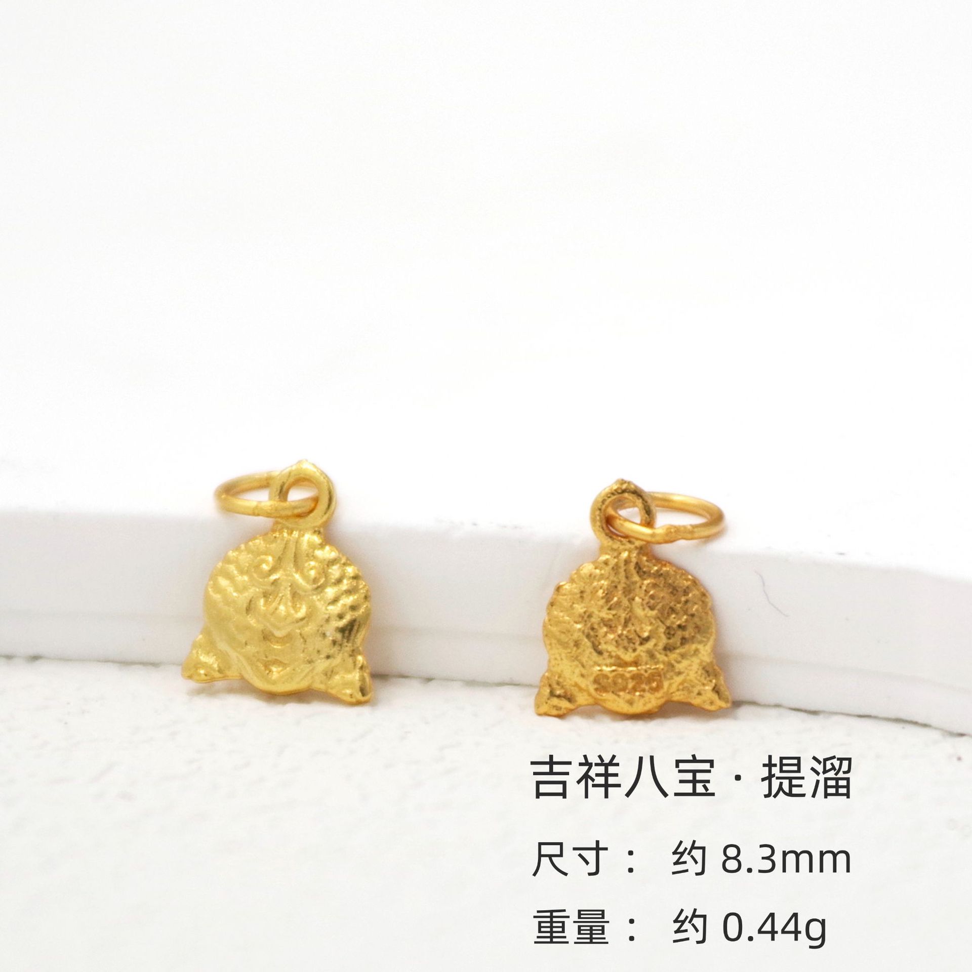 s925银镀24k真金扎基拉姆福牌提溜配件乐小吊坠镶嵌锆石挂件批发详情3