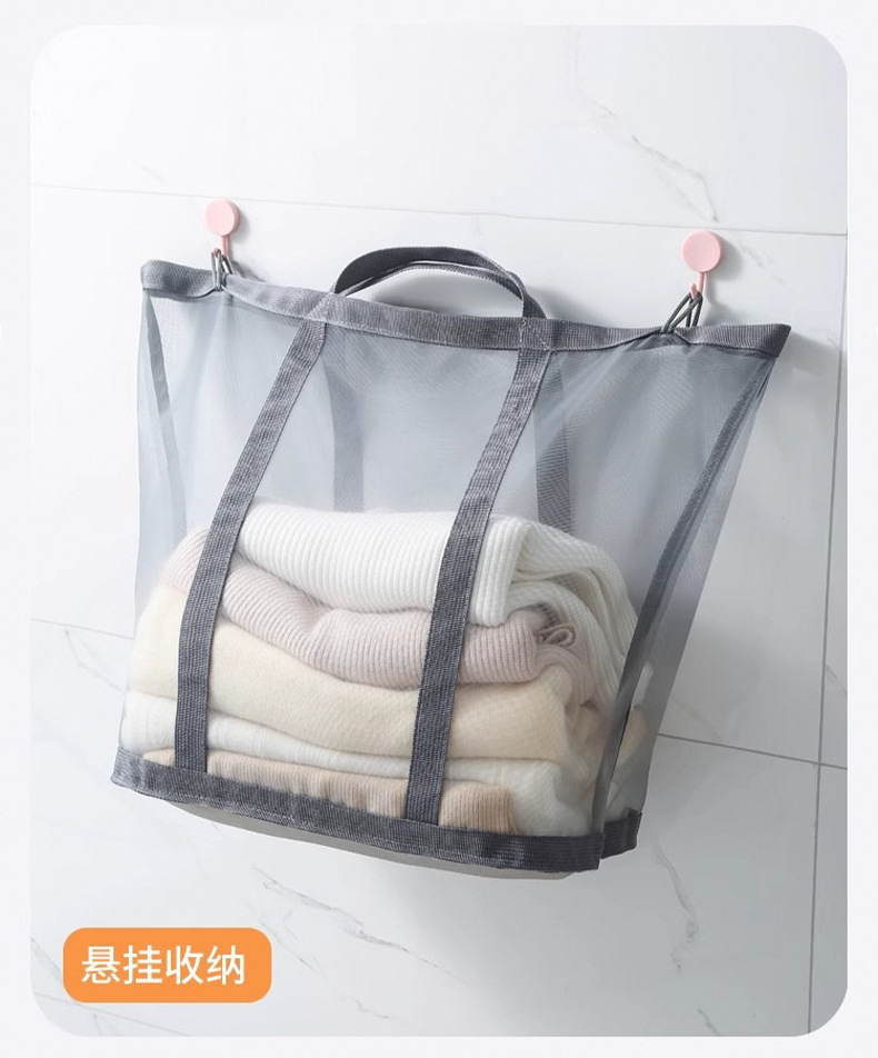 脏衣篮衣服网面收纳筐家用可折叠网格加厚壁挂洗衣篮脏衣服收纳筐详情17