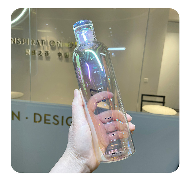The same style of plastic cup with time scale as Xiaohongshu, transparent and highly attractive glass creative water cup, casual cup and gift cup pic 24
