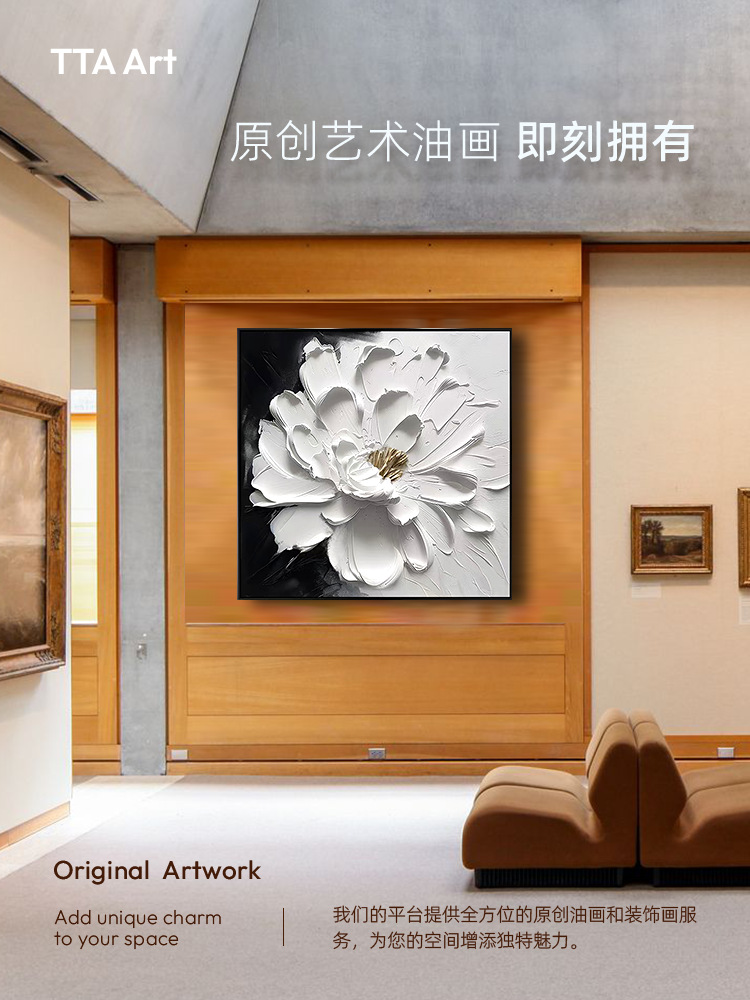 跨境热销手绘油画 波浪风景挂画轻奢壁挂玄关客厅卧室装饰画详情2
