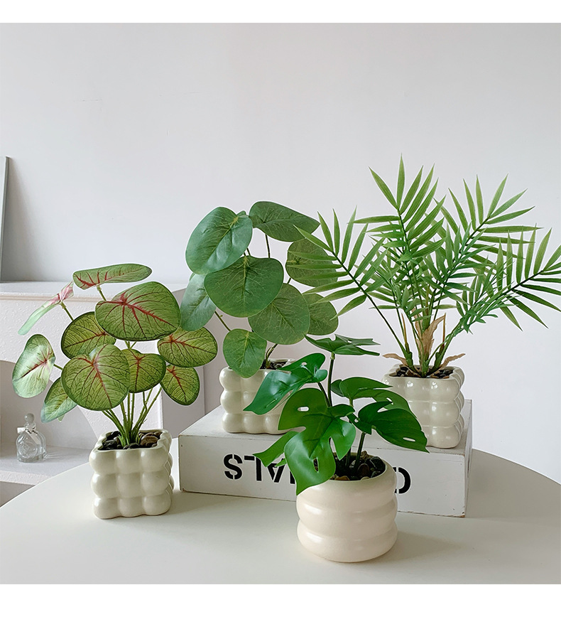 仿真绿植假花摆件龟背叶小盆栽办公桌面室客厅茶几植物摆设装饰品详情14
