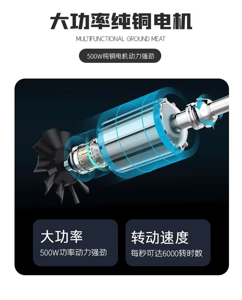 Multi-functional food processor, dough mixer, 5L meat grinder, household fully automatic all-in-one machine, small electric mixer pic 11