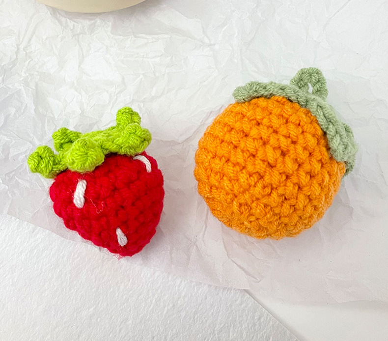 小红书同款可爱卡通发夹配件手工编织毛线发箍水果夹钥匙扣配件详情5