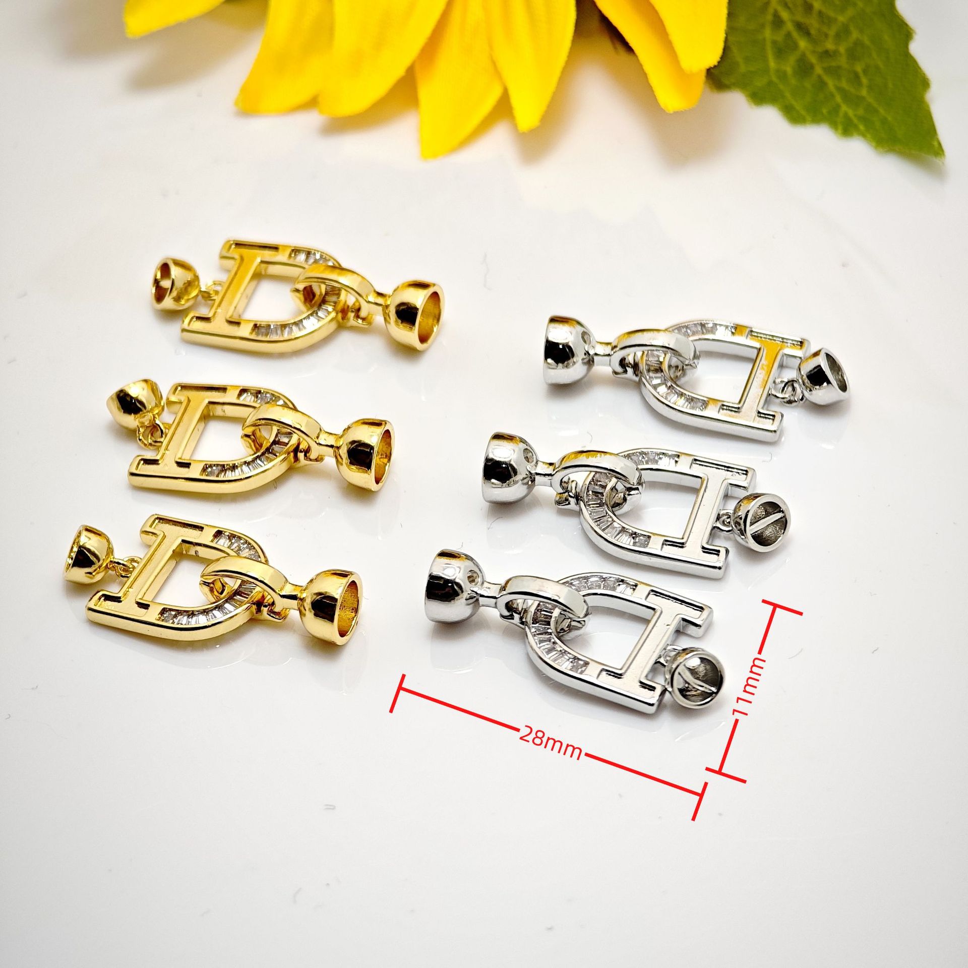 Pearl necklace buckle, cross buckle, electroplated high color retention mother-of-pearl necklace buckle, DIY bracelet, necklace buckle, D-shaped buckle pic 9