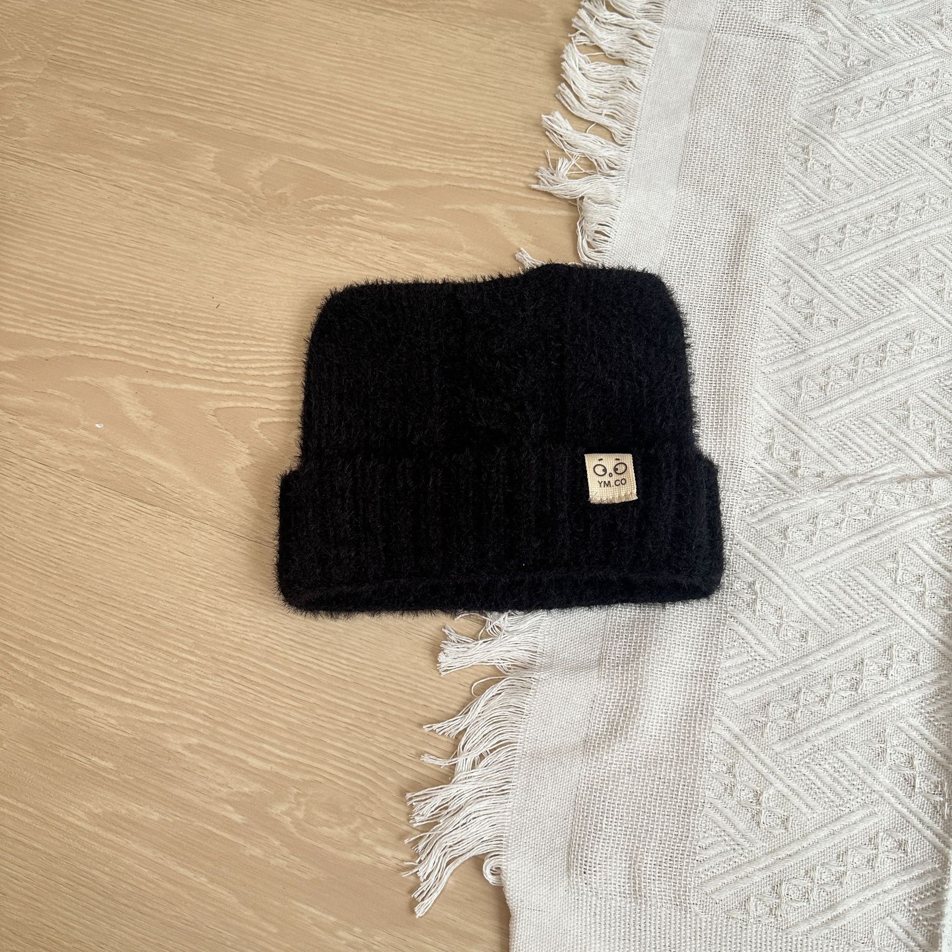 儿童针织帽日系可爱猫耳朵小标狐狸毛秋冬毛线帽防风保暖护耳帽详情24