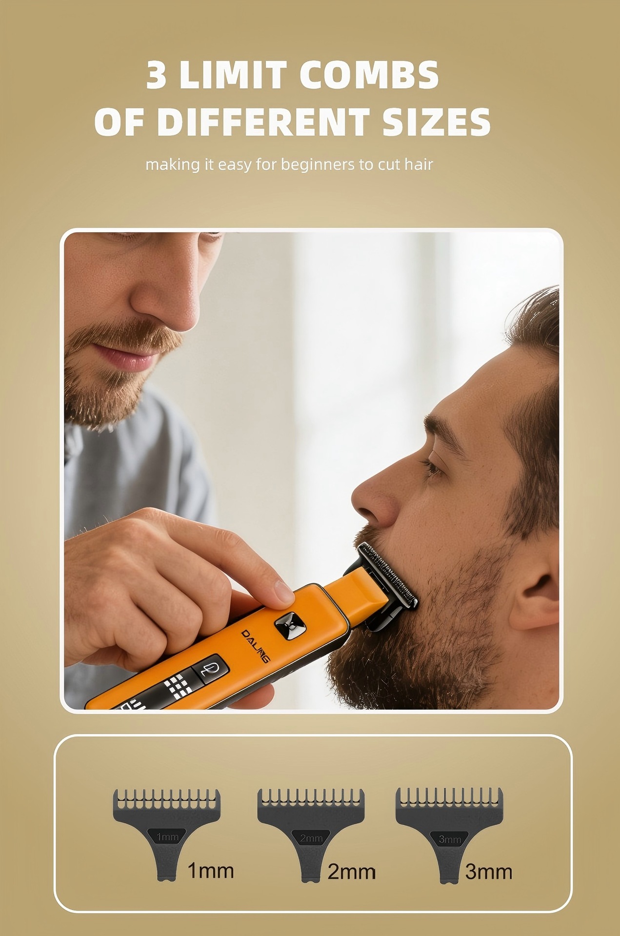 DALING 0021 Hair clipper with digital display USB charging oil head clipper for home hair salon engraving haircuts pic 9