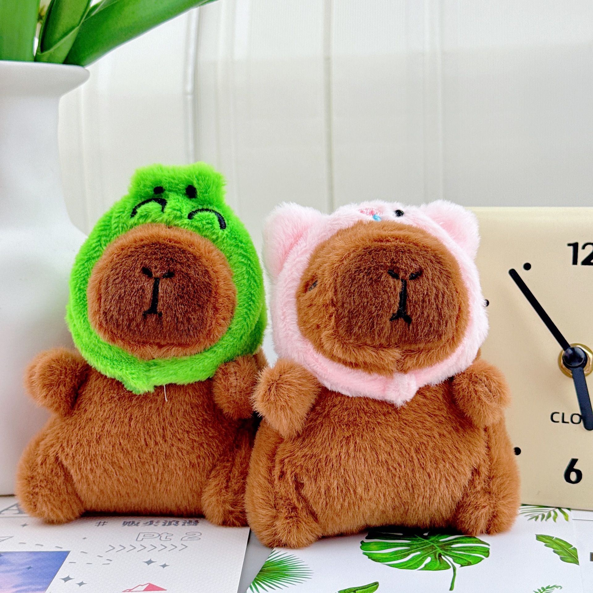 爆款水豚毛绒玩偶钥匙扣水豚鼠挂饰挂件抓娃娃机公仔玩具礼品详情3