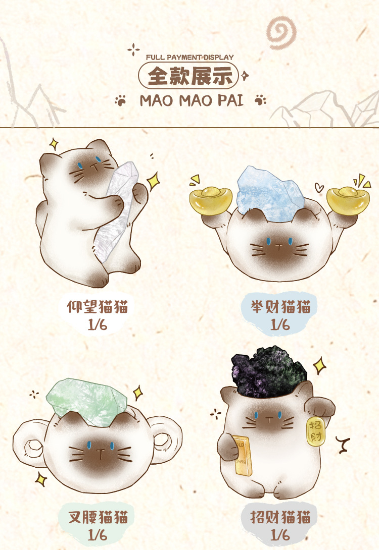 Cat PAI· Yun · Energy Blind Box Cartoon Cute Desktop Crystal Ornament Blind Box for Girls Gift pic 2