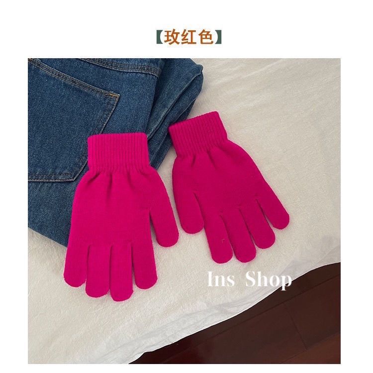 ins candy-colored gloves for warmth and cold protection in autumn and winter, solid color, versatile, student woolen knitted, couple cross-border bestsellers pic 44