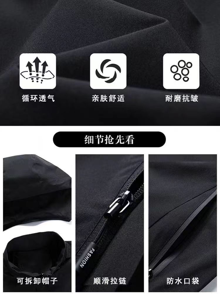 This is a trendy American-style windproof and waterproof couple jacket for men and women, suitable for outdoor casual sports in autumn and winter. The jacket is loose pic 10