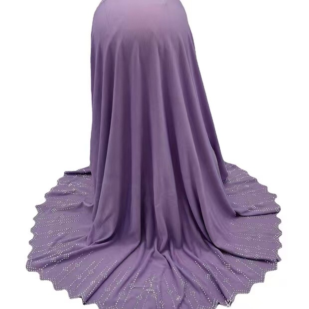 跨境货源水晶麻几何图烫钻激光边女式时尚包头帽头巾帽详情27