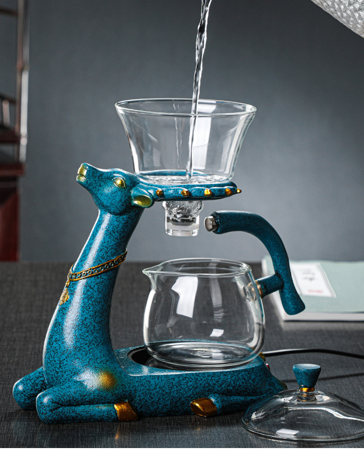 Wholesale of fully automatic glass creative tea infusers for Gongfu tea sets, household simple and lazy tea brewing sets and teapot sets pic 21