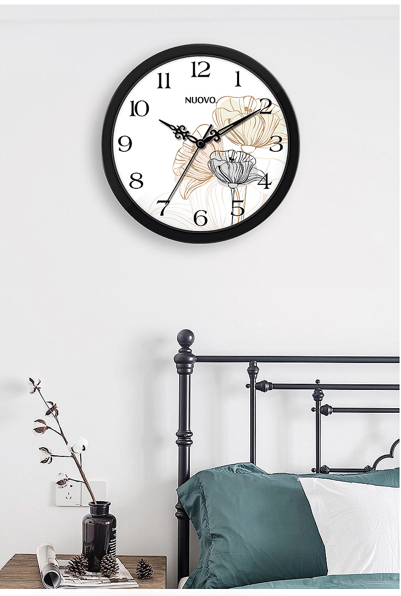 恒丽10寸客厅挂钟简约装饰挂墙钟表中国风创意静音时钟厂家批发详情19