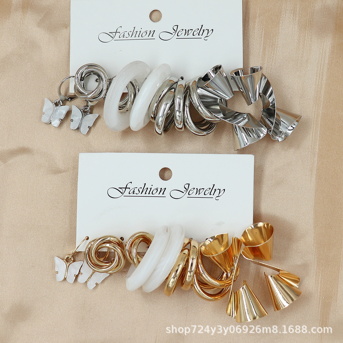 欧美跨境热卖气质圈圈耳环女轻奢高级感耳圈套装气质耳扣饰品饰品女长款气质耳环女长款气质耳饰女长款简约详情6