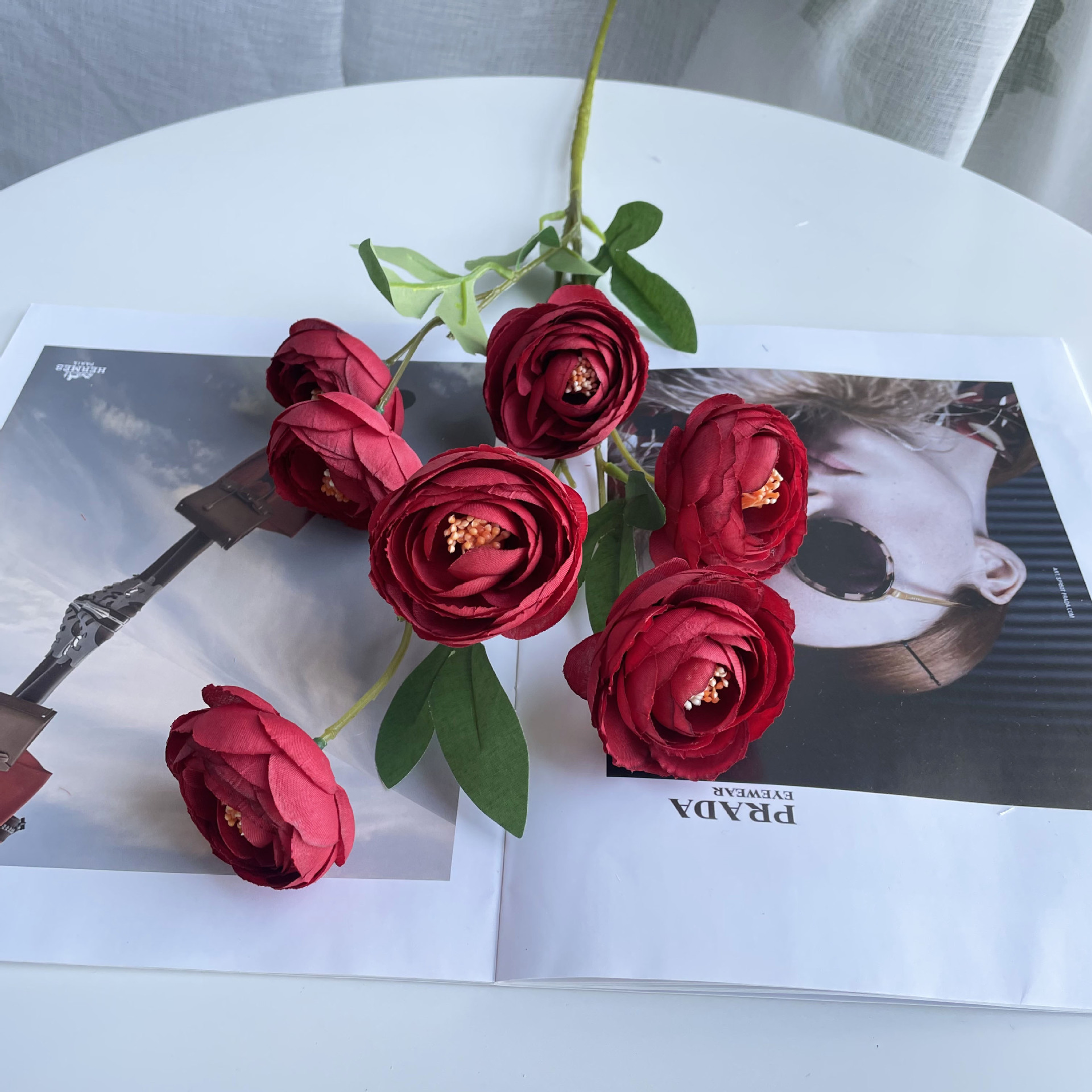 7-head exquisite tea rose peony artificial flowers wholesale wedding set decoration flowers, wedding hall prop flowers pic 8