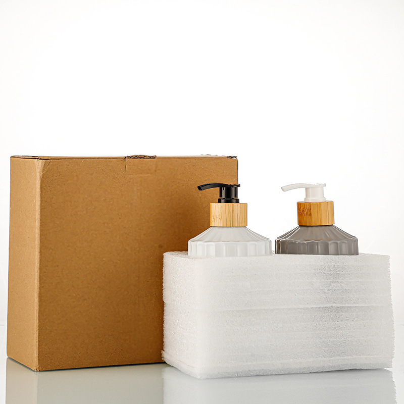 洗手液瓶透明加厚玻璃瓶空瓶高颜值皂液分装器2只装沐浴露瓶现货详情6