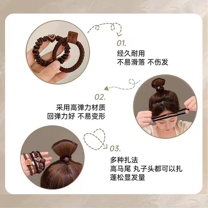 High-elasticity and durable leather band, simple and elegant for women, high ponytail hair tie, high-end look, 2023 new style hair tie pic 4