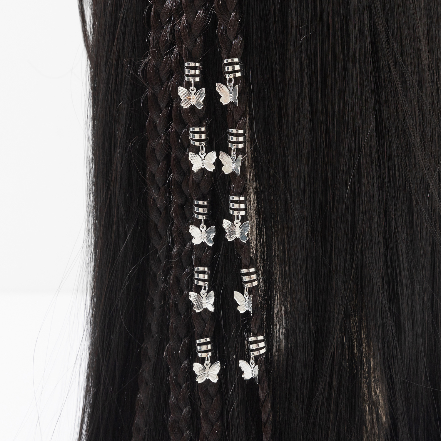 A 10-piece DIY hair accessory buckle set featuring cross-border dreadlocks, open hair bands, hollowed-out five-pointed stars, butterflies and hearts pic 17