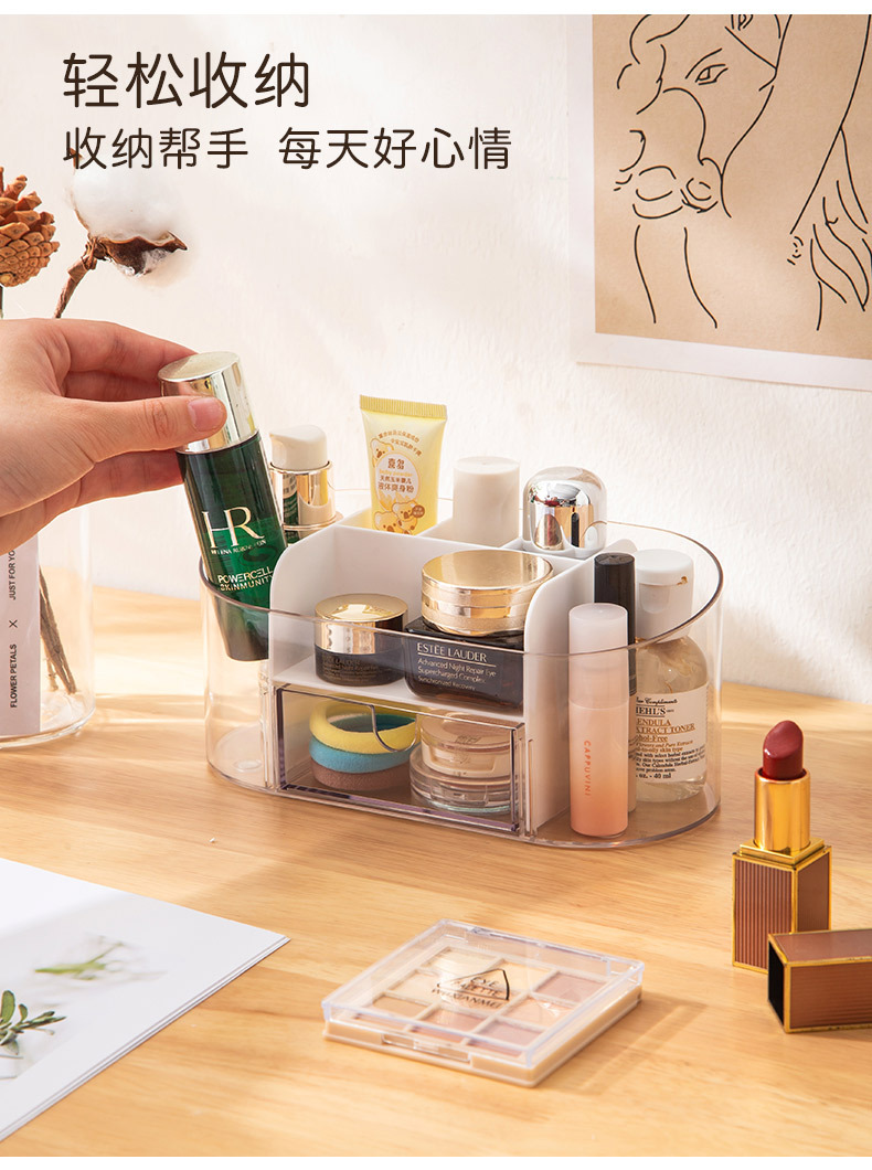 眉笔刷子口红化妆品收纳盒抽屉卧室桌面塑料整理盒严选生活百货详情9