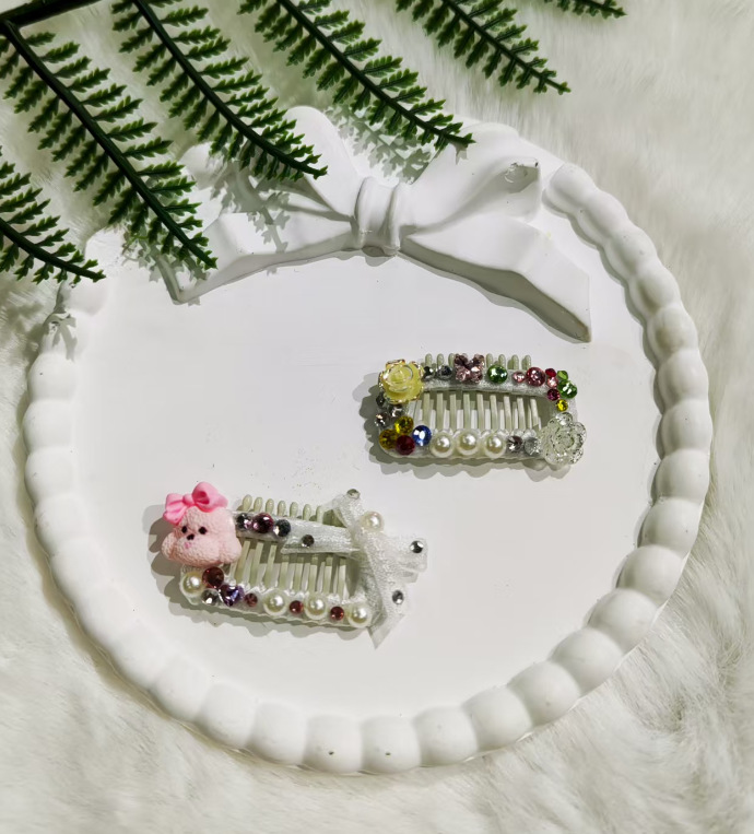 New pet hair clips, handcrafted pet hair accessories, fashionable dog and cat hair clips, headwear, pet accessories pic 18