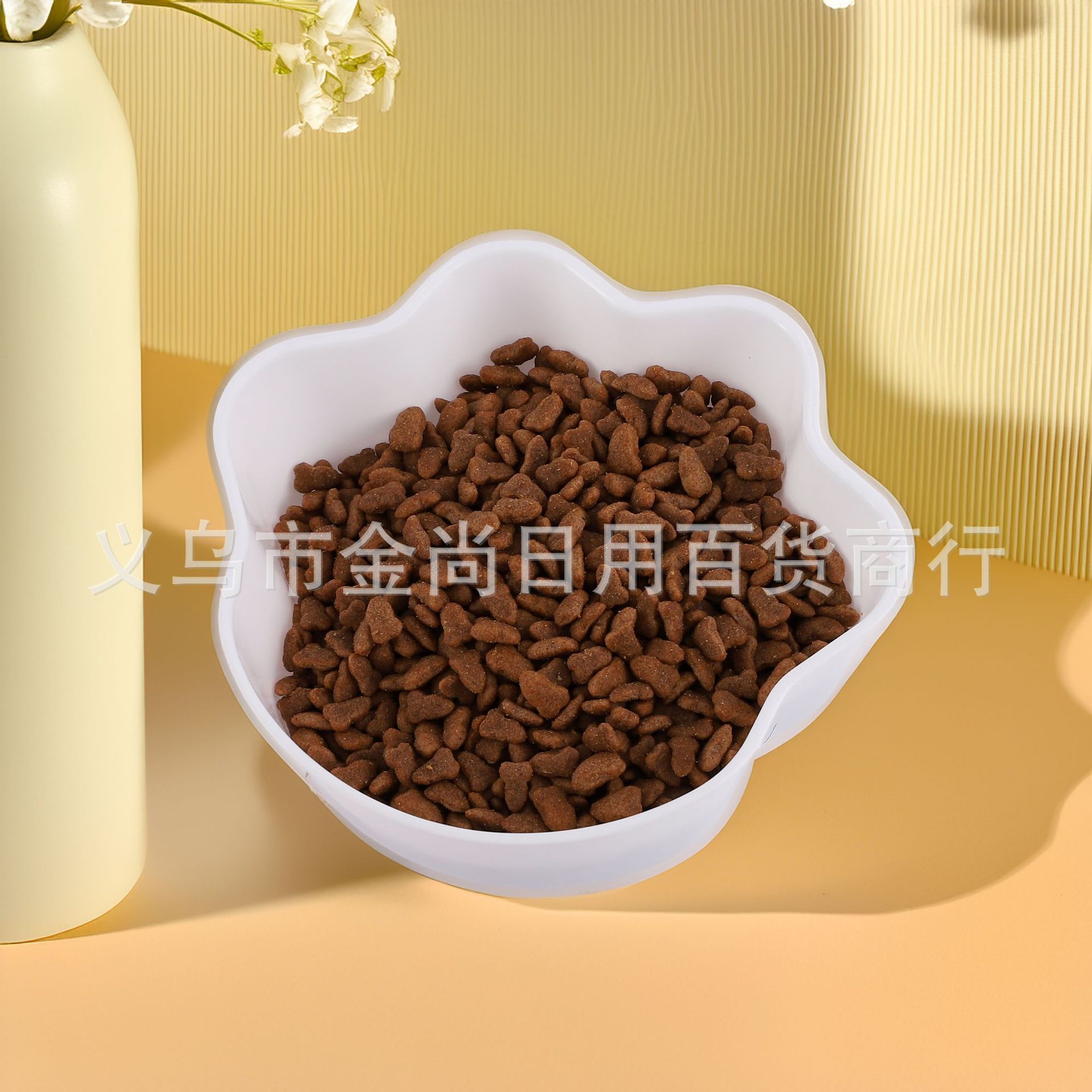 New cross-border candy-colored pet slow food bowl, dog bowl, cat food bowl, food bowl, small pet cat paw style, single bowl with water pic 5