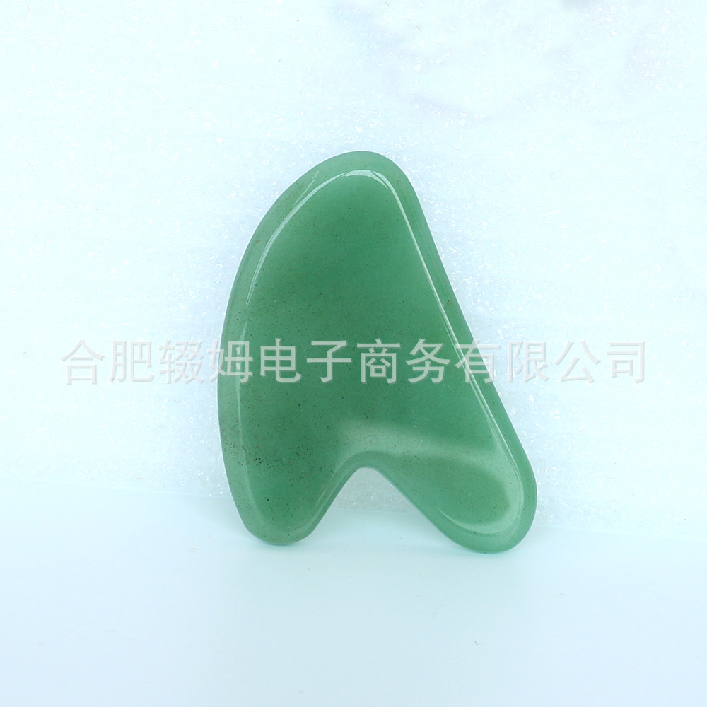 玉石刮痧板绿东陵刮痧按摩工具面部按摩身体刮痧保健按摩用品皮肤护理详情3