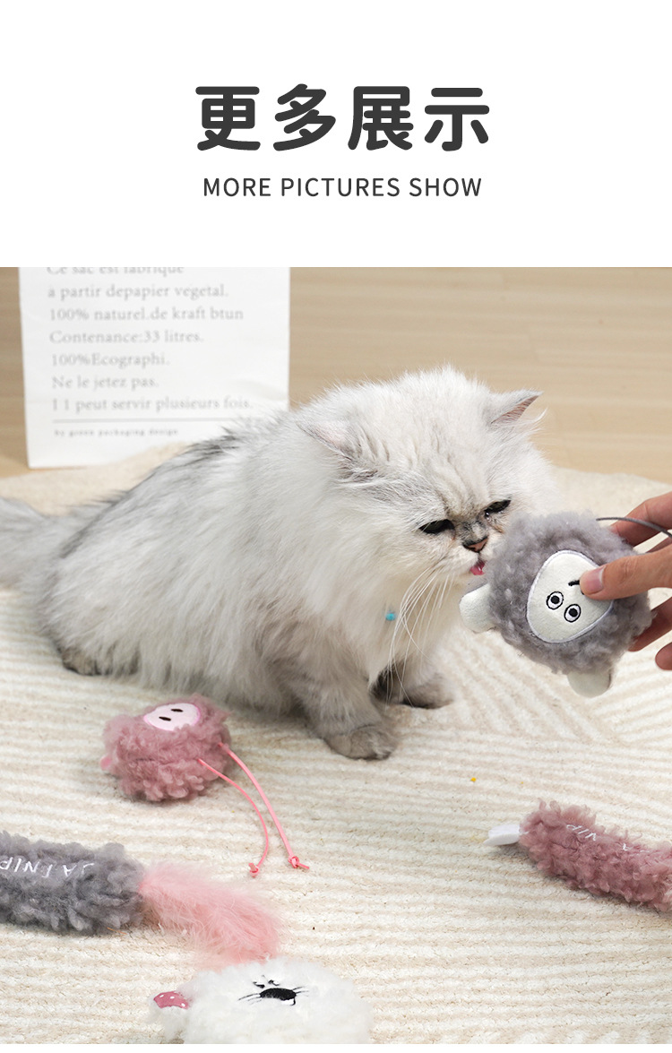 猫玩具自嗨解闷可爱毛绒猫薄荷逗猫棒幼猫磨牙老鼠悬挂猫咪玩具详情6