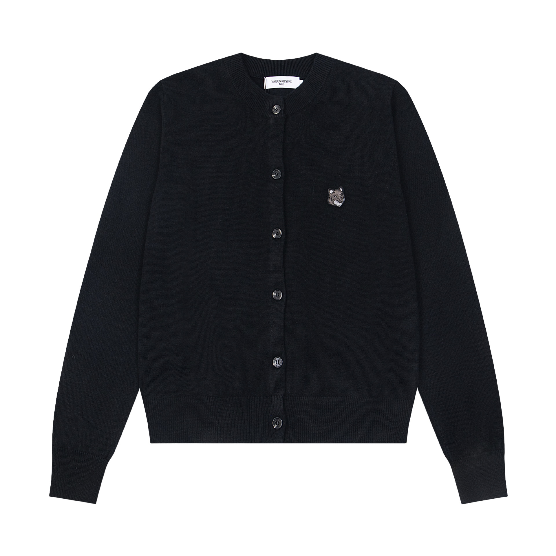 高版本restandrecreatio狐狸经典款胸前徽章刺绣条纹针织开衫毛衣详情8