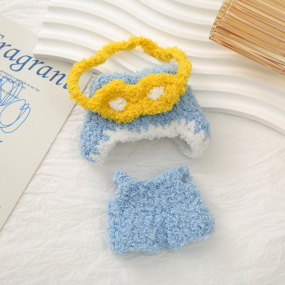 卡通毛茸茸迷你公仔服饰创意手工玩偶小娃衣软糯可爱换装头套配饰详情21