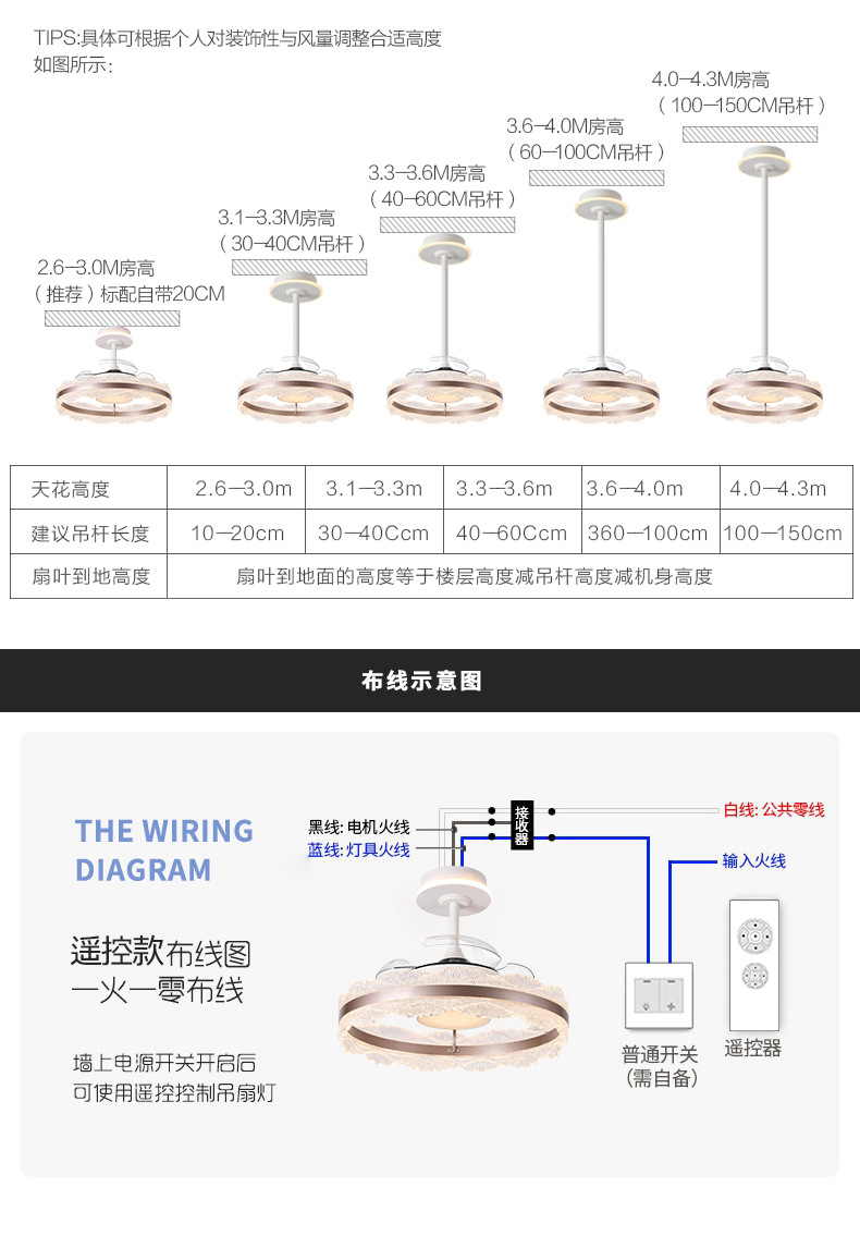 现代北欧隐形风扇灯客厅餐厅吊扇灯卧室风扇灯高级感静音大风力详情19