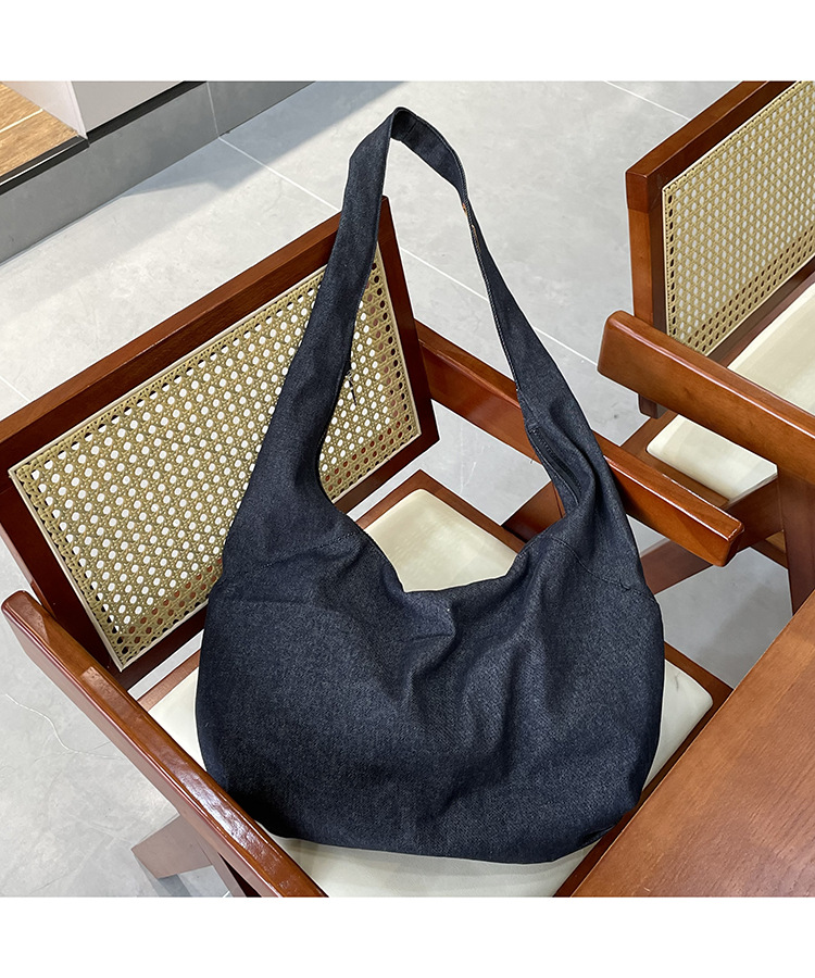 ins新款小插画牛仔斜挎包包女百搭大容量单肩包袋口拉链学生书包详情9