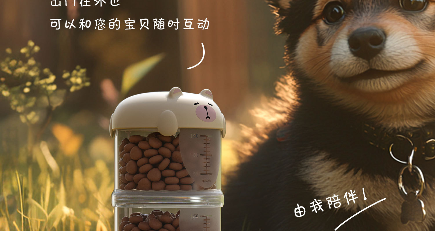 宠物多功能外出便携式储水粮桶猫粮狗粮零食密封防漏防潮收纳盒子详情18