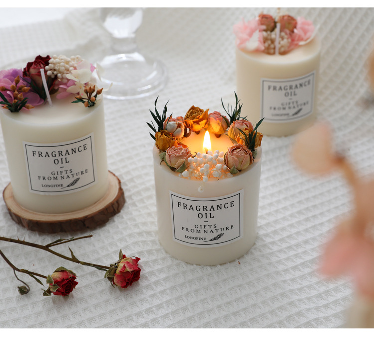 Scented candle gift box, everlasting flower scented candle, floral souvenir, scented scented candle, smokeless soy wax pic 12