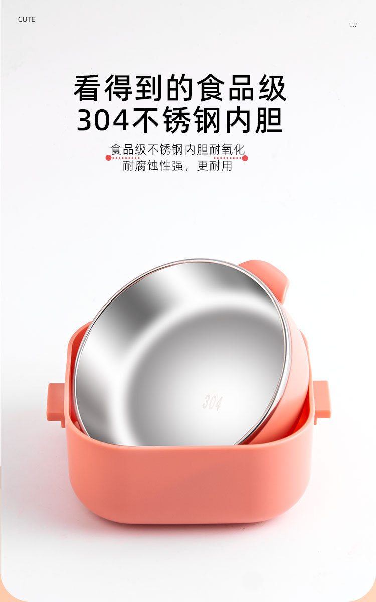 厂家直发宝宝外出便携304不锈钢pp辅食碗套装抖音快手一件代发详情4