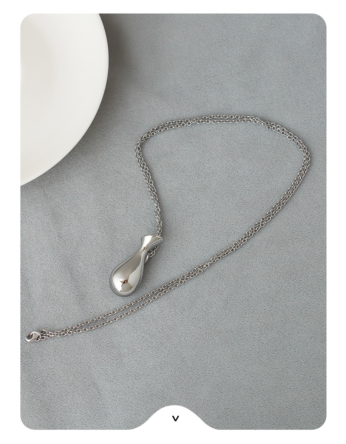 净水瓶项链吊坠 Habide同款纯银色长款实心瓶简约高级感毛衣吊坠详情8