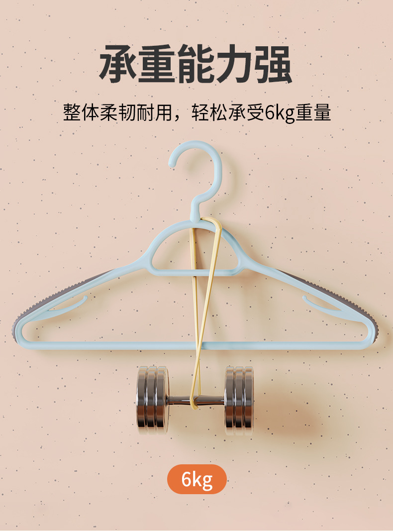 佳宜衣架加粗防滑衣架子家用挂衣服架衣撑塑料干湿宿舍挂衣架批发详情10