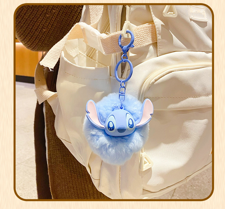 百茂正版史迪奇系列钥匙扣毛绒挂件可爱安琪公仔玩偶毛球包包挂饰详情19